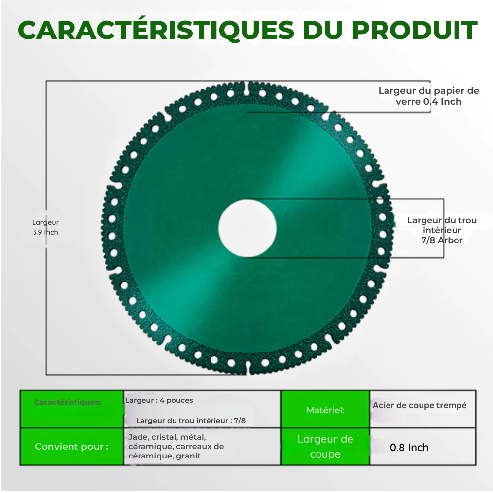 BLADE - Disque robuste en Titan pour meuleuse d'angle - Coupe tout comme du beurre