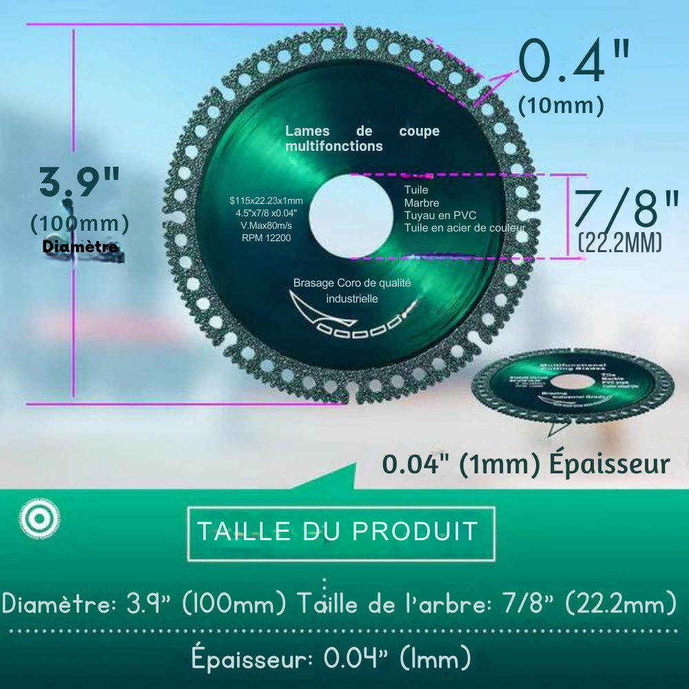 BLADE - Disque robuste en Titan pour meuleuse d'angle - Coupe tout comme du beurre